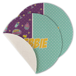 Pinata Birthday Round Linen Placemat - Single Sided - Set of 4 (Personalized)