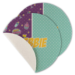 Pinata Birthday Round Linen Placemat - Single Sided - Set of 4 (Personalized)