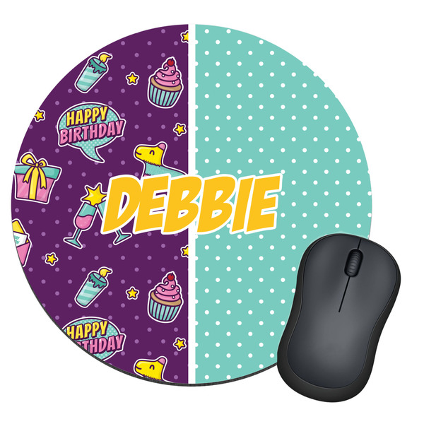 Custom Pinata Birthday Round Mouse Pad (Personalized)