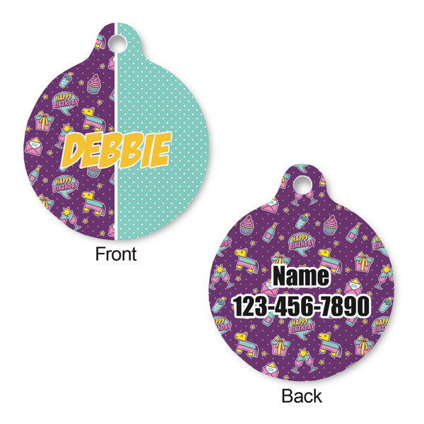 Pinata Birthday Round Pet ID Tag - Large - Approval