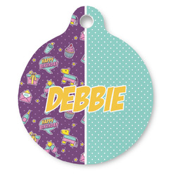 Pinata Birthday Round Pet ID Tag (Personalized)