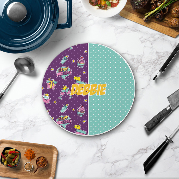 Pinata Birthday Round Stone Trivet - In Context View