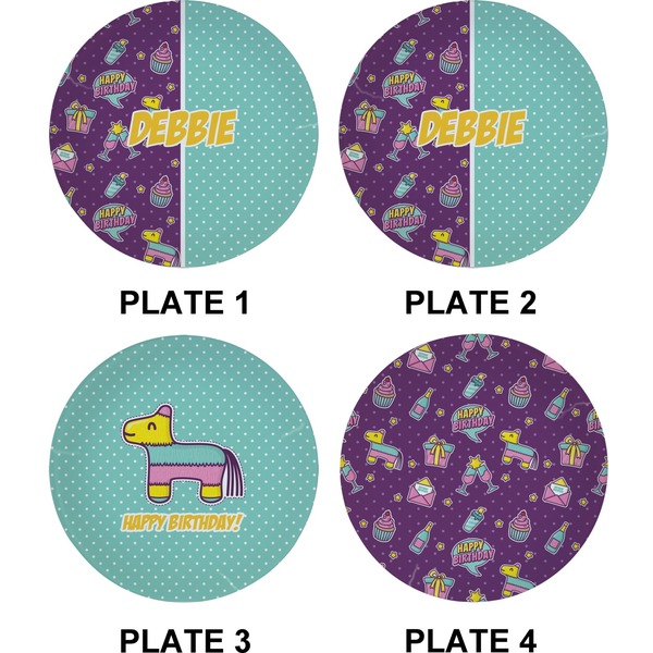 Pinata Birthday Set of Appetizer / Dessert Plates (Approval)