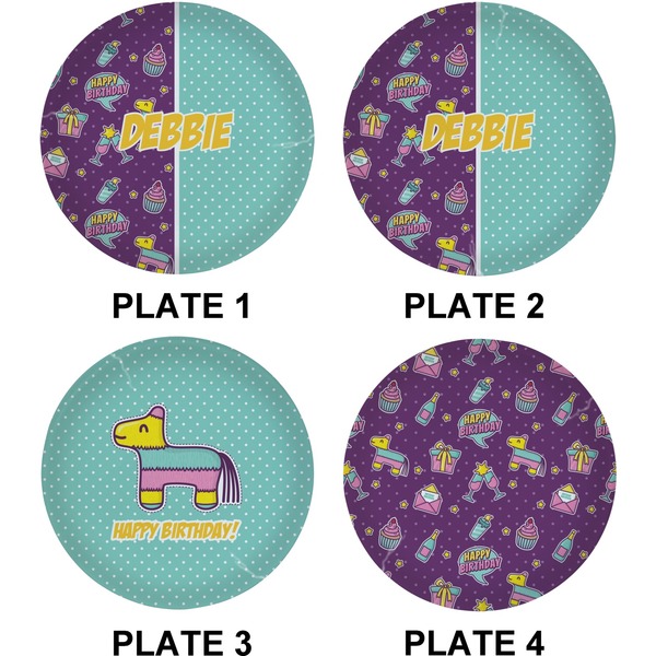 Pinata Birthday Set of Lunch / Dinner Plates (Approval)