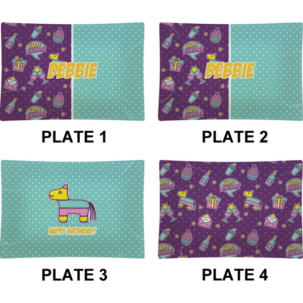 Pinata Birthday Set of Rectangular Appetizer / Dessert Plates (Approval)