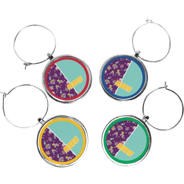 Custom Pinata Birthday Wine Charms (Set of 4) (Personalized)