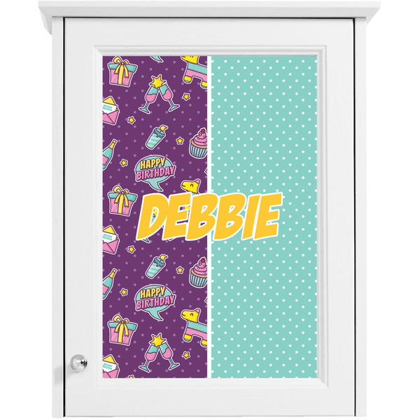 Pinata Birthday Single White Cabinet Decal