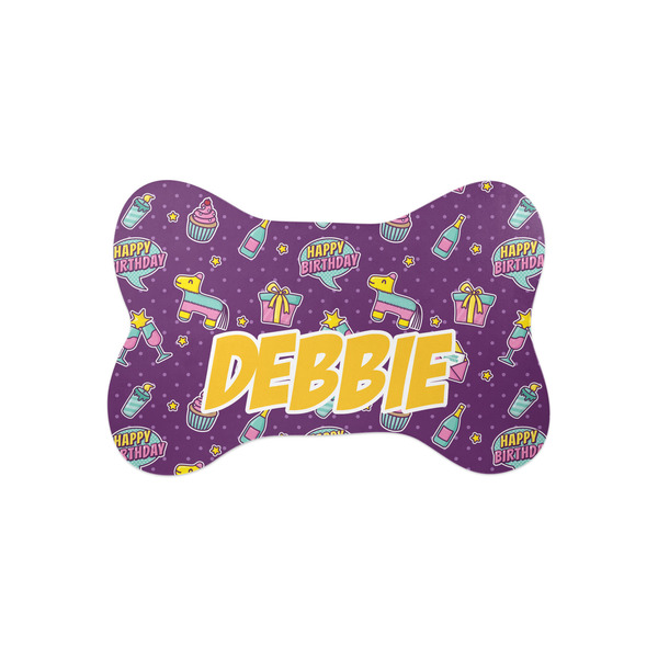 Custom Pinata Birthday Bone Shaped Dog Food Mat (Small) (Personalized)