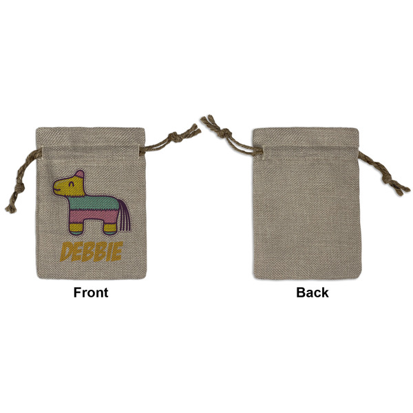 Pinata Birthday Small Burlap Gift Bag - Front Approval