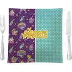 Pinata Birthday 9.5" Glass Square Lunch / Dinner Plate- Single or Set of 4 (Personalized)