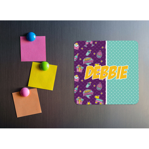 Pinata Birthday Square Fridge Magnet - LIFESTYLE