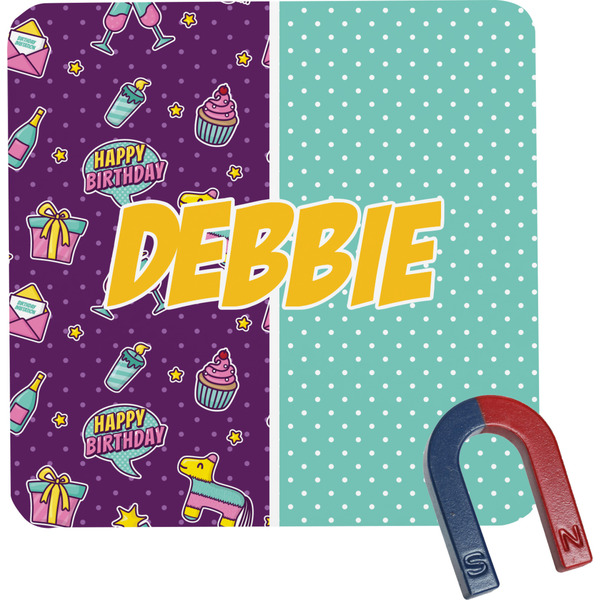 Custom Pinata Birthday Square Fridge Magnet (Personalized)