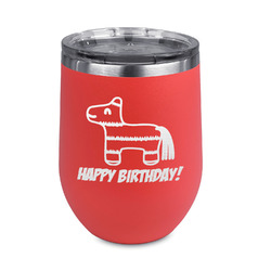 Pinata Birthday Stemless Stainless Steel Wine Tumbler - Coral - Double Sided (Personalized)