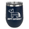 Pinata Birthday Stainless Wine Tumblers - Navy - Double Sided - Front