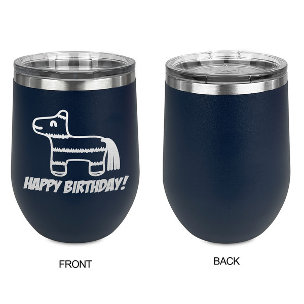 Pinata Birthday Stainless Wine Tumblers - Navy - Single Sided - Approval