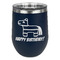Pinata Birthday Stainless Wine Tumblers - Navy - Single Sided - Front