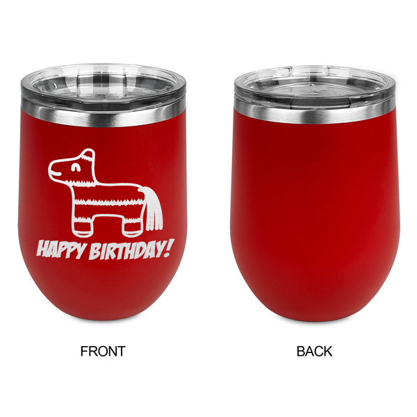 Pinata Birthday Stainless Wine Tumblers - Red - Single Sided - Approval