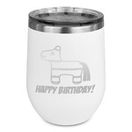 Pinata Birthday Stemless Stainless Steel Wine Tumbler - White - Double Sided (Personalized)