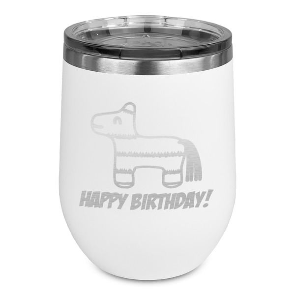 Custom Pinata Birthday Stemless Stainless Steel Wine Tumbler - White - Double Sided (Personalized)