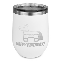 Pinata Birthday Stemless Stainless Steel Wine Tumbler - White - Single Sided (Personalized)