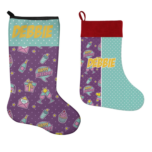 Pinata Birthday Stockings - Side by Side compare