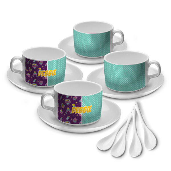 Custom Pinata Birthday Tea Cup - Set of 4 (Personalized)