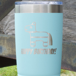 Pinata Birthday 20 oz Stainless Steel Tumbler - Teal - Single Sided (Personalized)