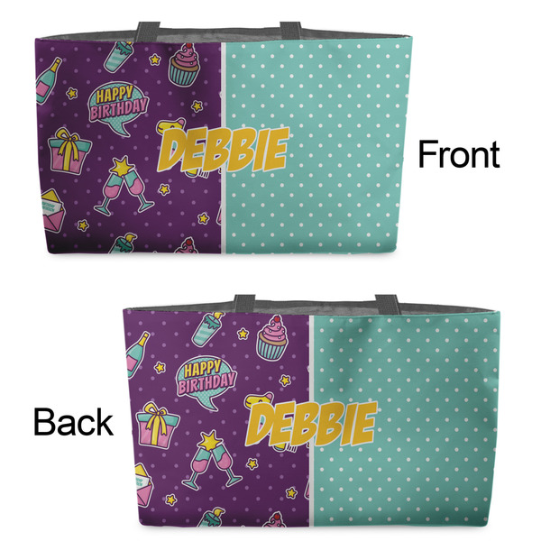 Pinata Birthday Tote w/Black Handles - Front & Back Views