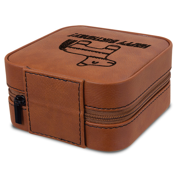 Pinata Birthday Travel Jewelry Boxes - Leatherette - Rawhide - View from Rear