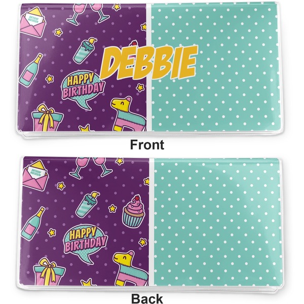 Pinata Birthday Vinyl Check Book Cover - Front and Back