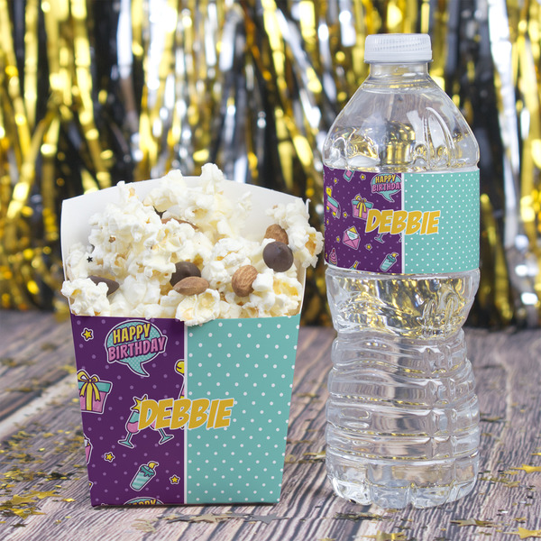 Pinata Birthday Water Bottle Label - w/ Favor Box