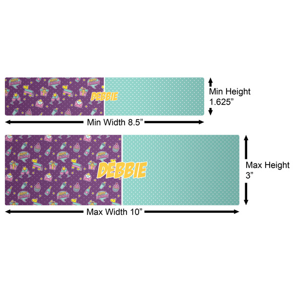 Pinata Birthday Water Bottle Labels w/ Dimensions