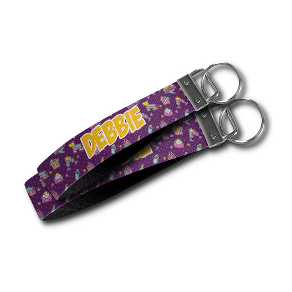 Pinata Birthday Webbing Keychain FOBs - Size Comparison