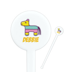 Pinata Birthday Round Plastic Stir Sticks (Personalized)