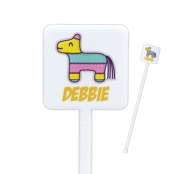 Custom Pinata Birthday Square Plastic Stir Sticks (Personalized)