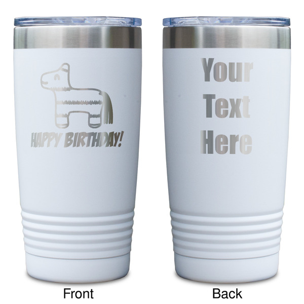 Pinata Birthday White Polar Camel Tumbler - 20oz - Double Sided - Approval