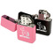 Pinata Birthday Windproof Lighters - Black & Pink - Open