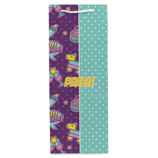 Pinata Birthday Wine Gift Bag - Matte - Front