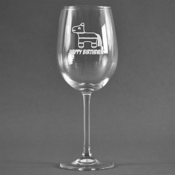 Custom Pinata Birthday Wine Glass - Engraved (Personalized)