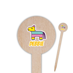 Pinata Birthday 6" Round Wooden Food Picks - Double Sided (Personalized)