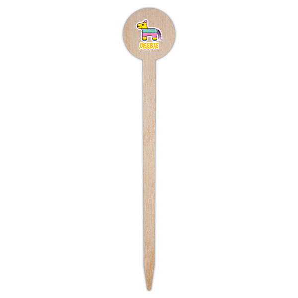 Pinata Birthday Wooden 6" Food Pick - Round - Single Pick