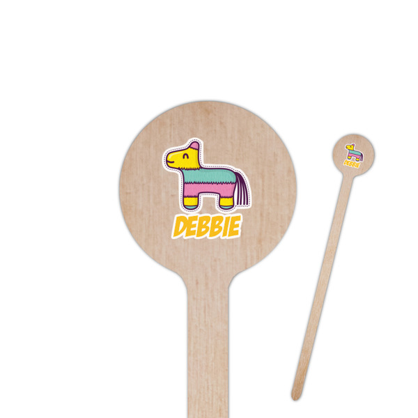 Custom Pinata Birthday Round Wooden Stir Sticks (Personalized)