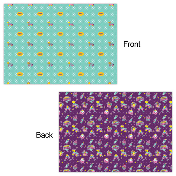 Pinata Birthday Wrapping Paper Sheet - Double Sided - Front & Back