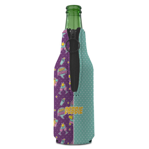 Pinata Birthday Zipper Bottle Cooler - BACK (bottle)