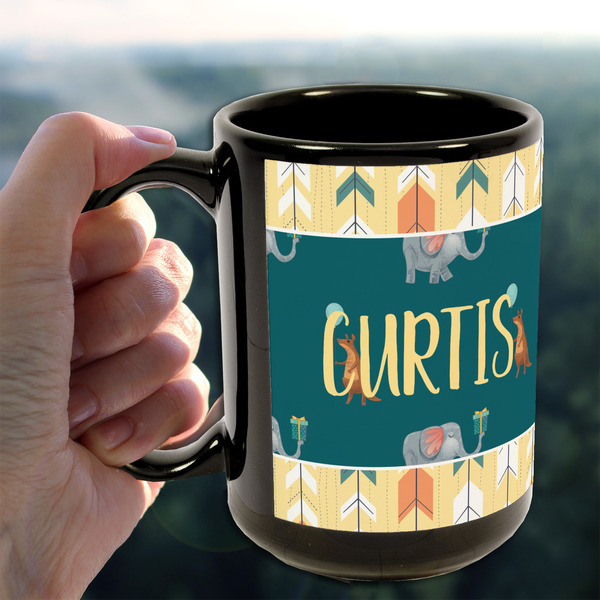 Animal Friend Birthday 15oz. Black Mug - LIFESTYLE