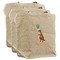 Animal Friend Birthday 3 Reusable Cotton Grocery Bags - Front View