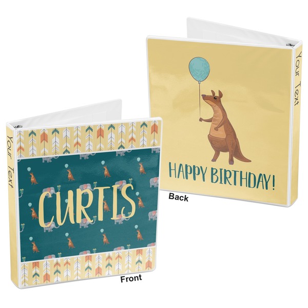 Animal Friend Birthday 3-Ring Binder Front and Back