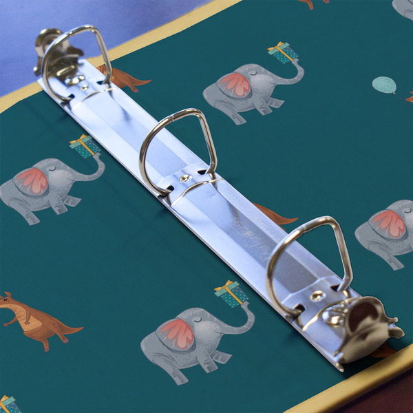 Animal Friend Birthday 3 Ring Binders - Full Wrap - 1" - DETAIL