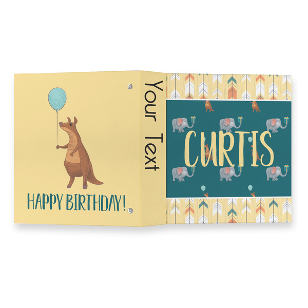 Animal Friend Birthday 3 Ring Binders - Full Wrap - 1" - OPEN OUTSIDE