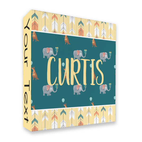 Custom Animal Friend Birthday 3 Ring Binder - Full Wrap - 2" (Personalized)